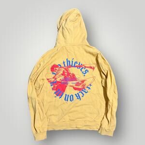 100 Thieves x Attack on Titan Levi Hoodie Mustard Gold Made in USA Rare Size 3X